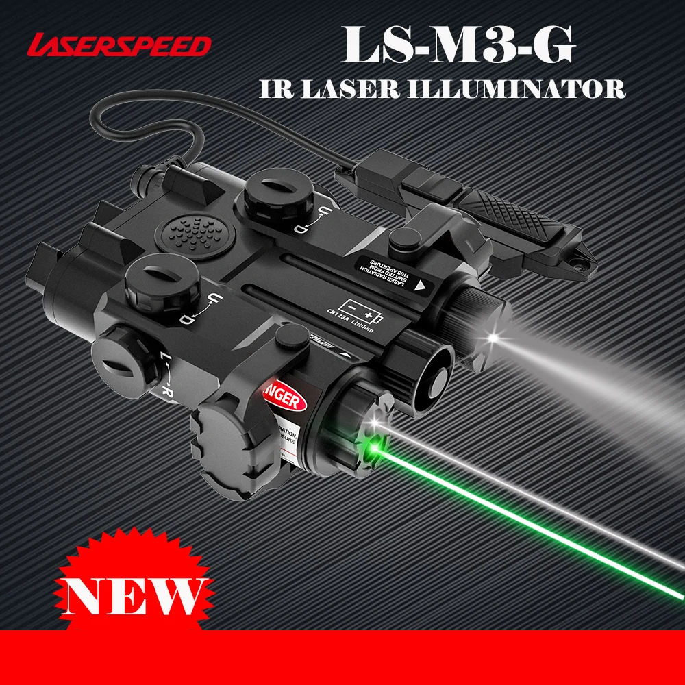 Laserspeed LS-M3 Multi-functional Aiming Laser Device Visible Green And Infrared Lasers and IR Laser Illuminator with QD Mount