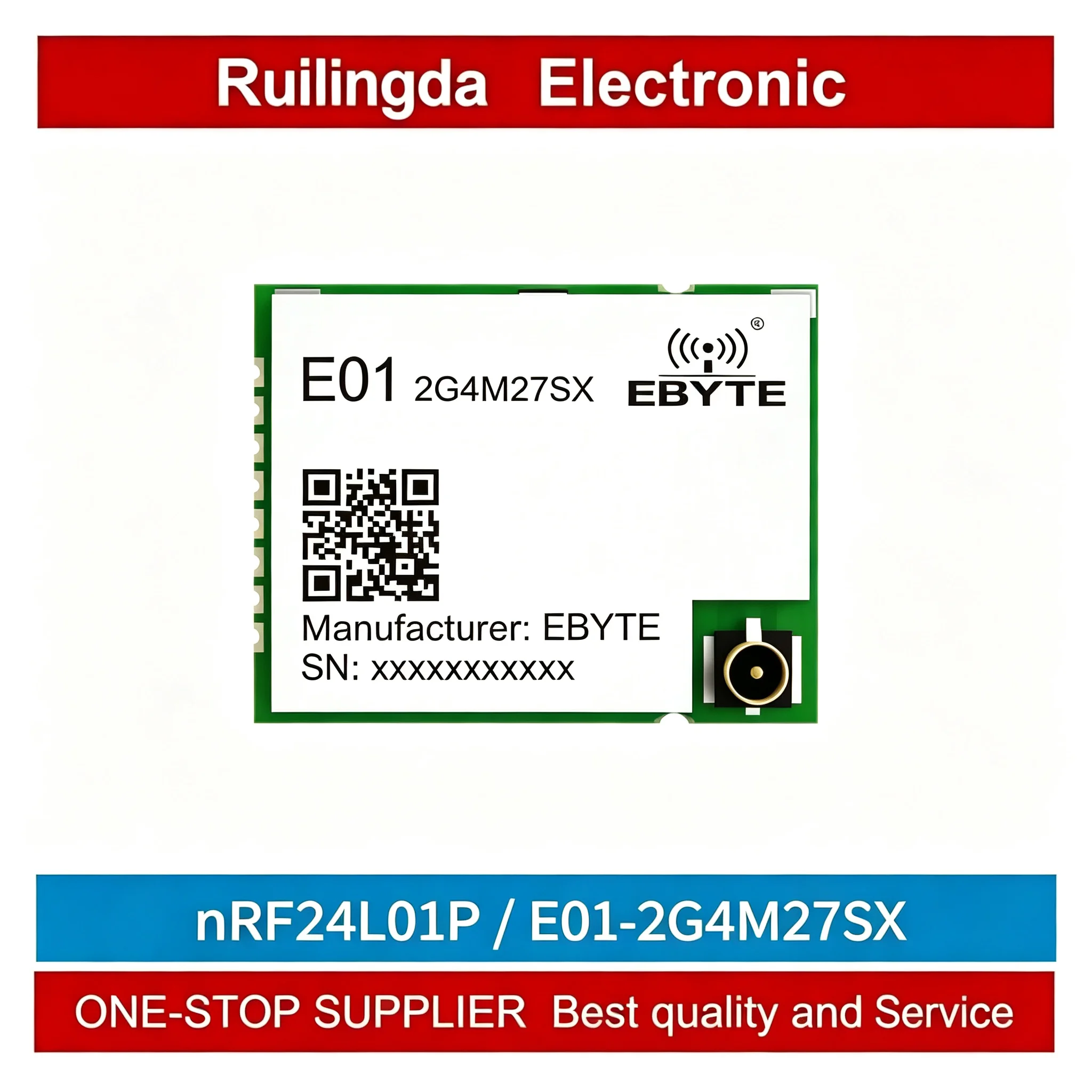 nRF24L01P+PA Wireless Module E01-2G4M27SX 2.4GHz 27dBm SMD SPI Communication RF Interface Tx Rx Module for IoT Applications