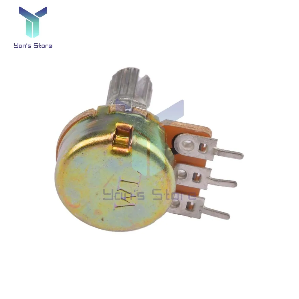 1 chiếc/5 chiếc chiết áp xoay wh148 3pin b10k điện trở 15mm một lớp với đai ốc và vòng đệm điện trở côn tuyến tính 1M ohm