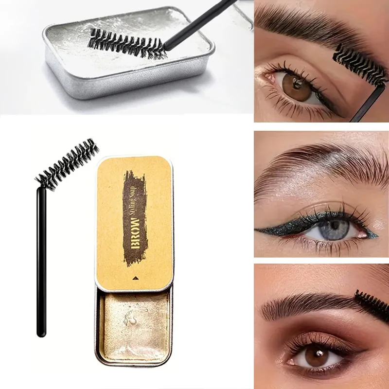 Eyebrow Styling Wax Setting Gel Waterproof Natural Long-Lasting Transparent Eyebrow Soap Eyebrow Styling Cream