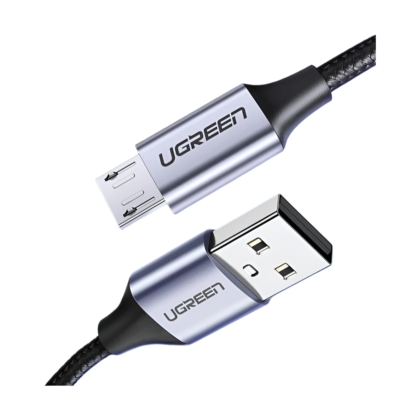 Cabo Micro USB Ugreen 2A de Nylon para Carregamento Rápido, Cabo de Dados USB para Samsung, Xiaomi, HTC