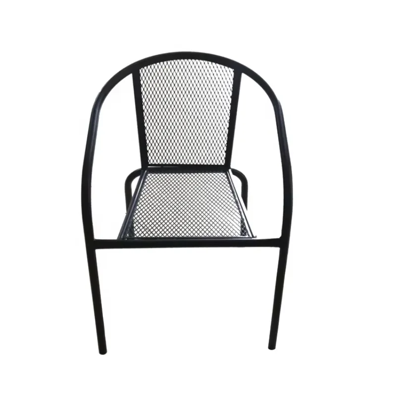 

Factory wholesale cheap black metal garden outdoor furniture iron mesh restaurant dining chair
