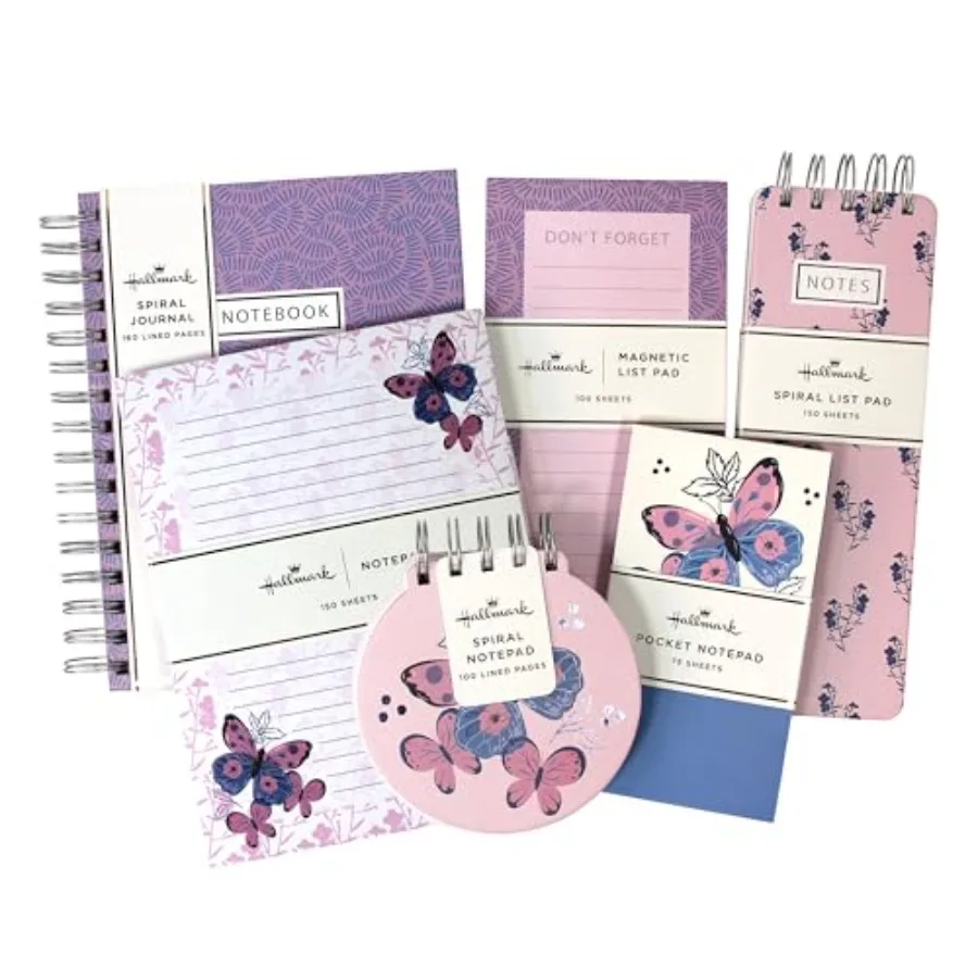 

Journal and Stationery Set Journal, List Pads, Pocket Notepad and Large Notepad Butterfly Collection