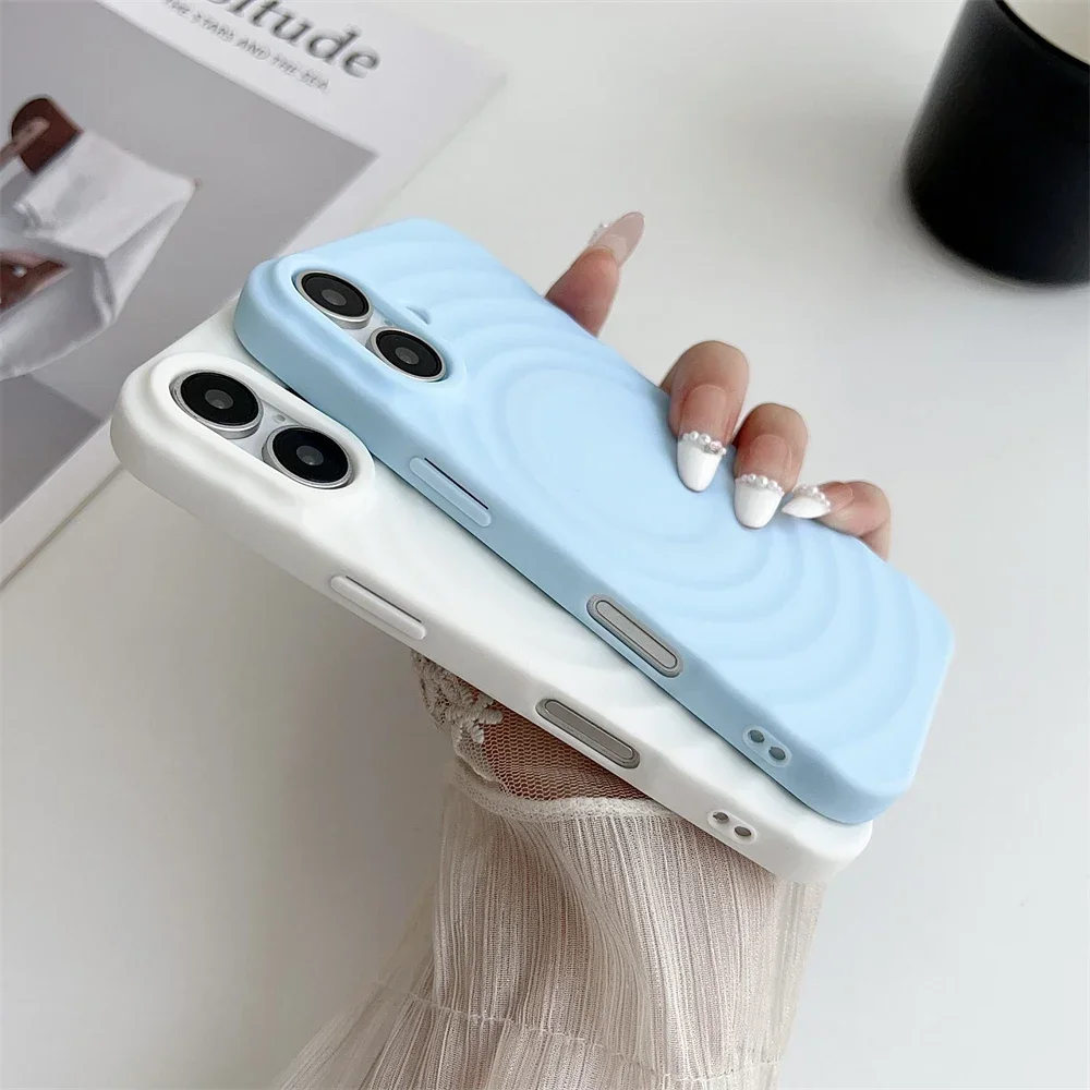 Wave Magnetic Phone Case For iPhone 15 14 13 12 11 16 Pro Max 15 Plus Soft Silicone Wireless Charging Magsafe Cases Cover 16pro