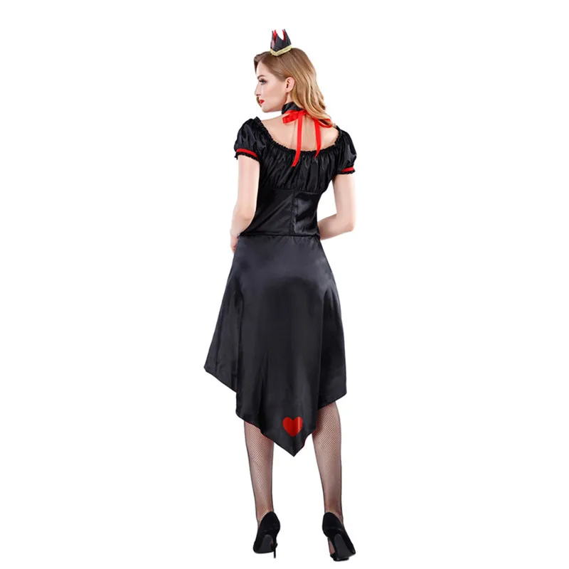 Koningin Cosplay Halloween Maskerade Kostuums Vrouw Rode Koningin Sexy Jurk Koningin Koningin Harten Alice In Wonderland