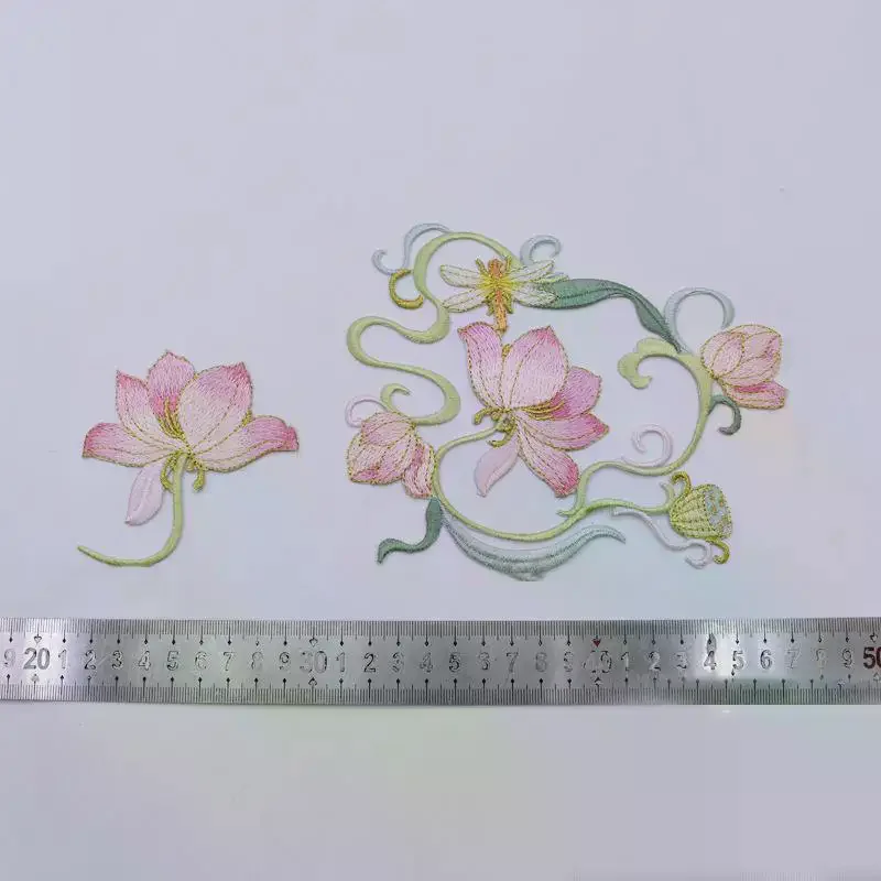 1Pcs DIY Clothes Decoration Crafts Embroidered Flower Applique Fabric Collar Sew Iron On Patches For Wedding Gown Dress Jeans