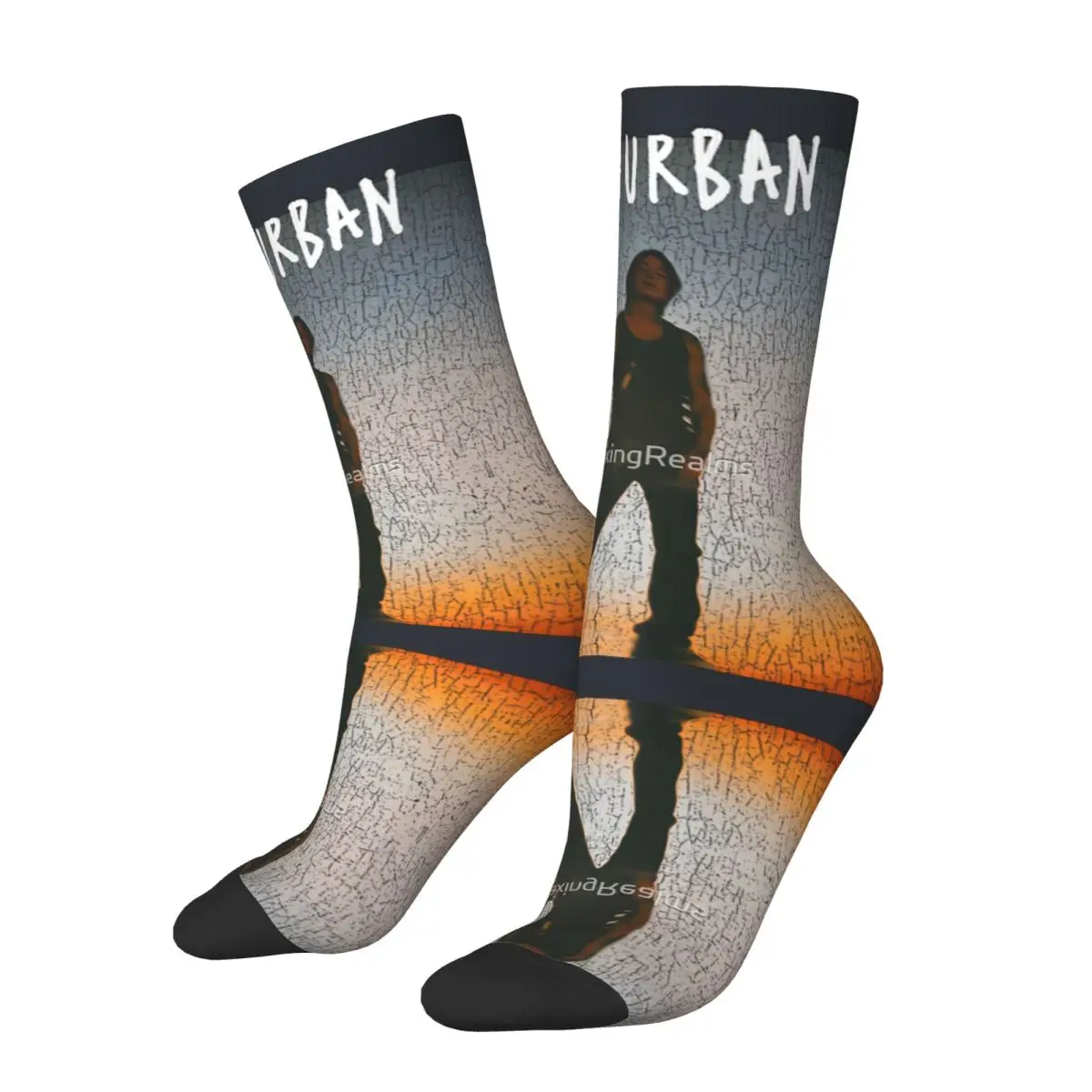 compression Keith Urban Sock for Men Hip Hop keith urban Seamless Pattern Printed Crew Sock Gift official-website tops fugees