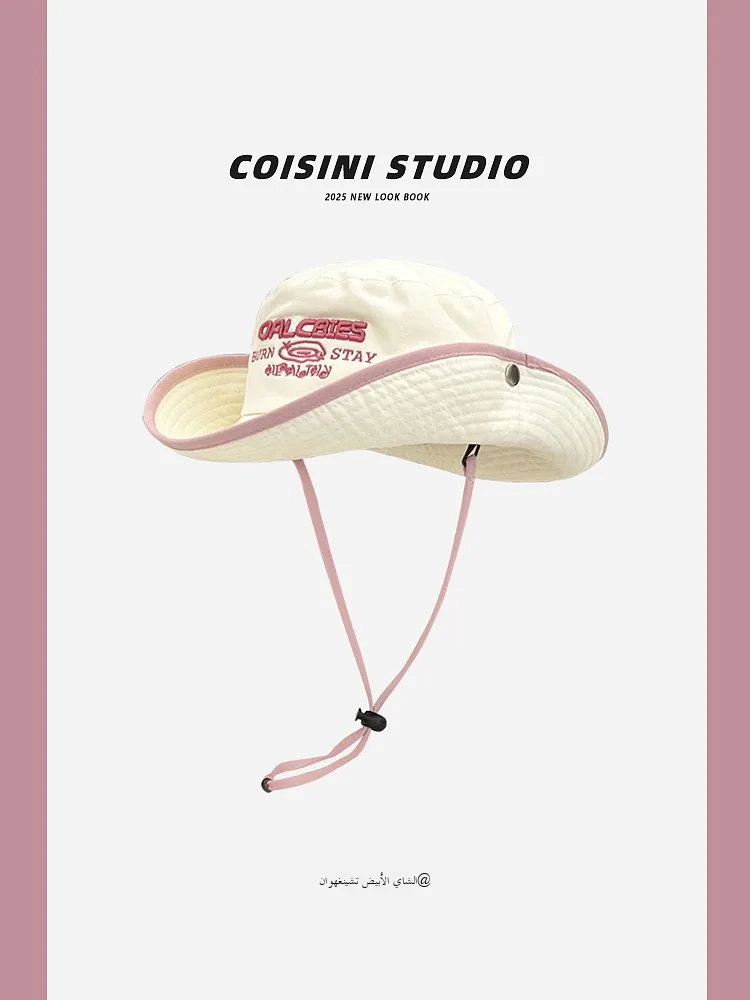 

Уличная ковбойская шляпа в стиле вестерн, женская летняя шляпа с большими полями для альпинизма, защита от солнца, модная кепка с вышитыми буквами