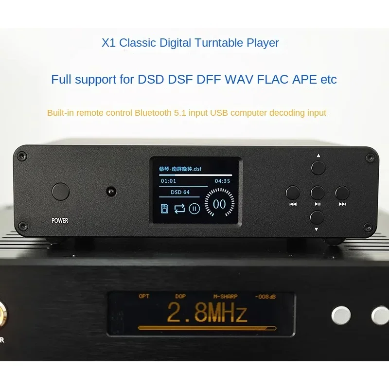 X1 Hard Disk U Disk Digital Broadcast, Digital Turntable, Lossless DSD Player Bluetooth 5.1 LDAC Double 9038 Solution. LBW095.