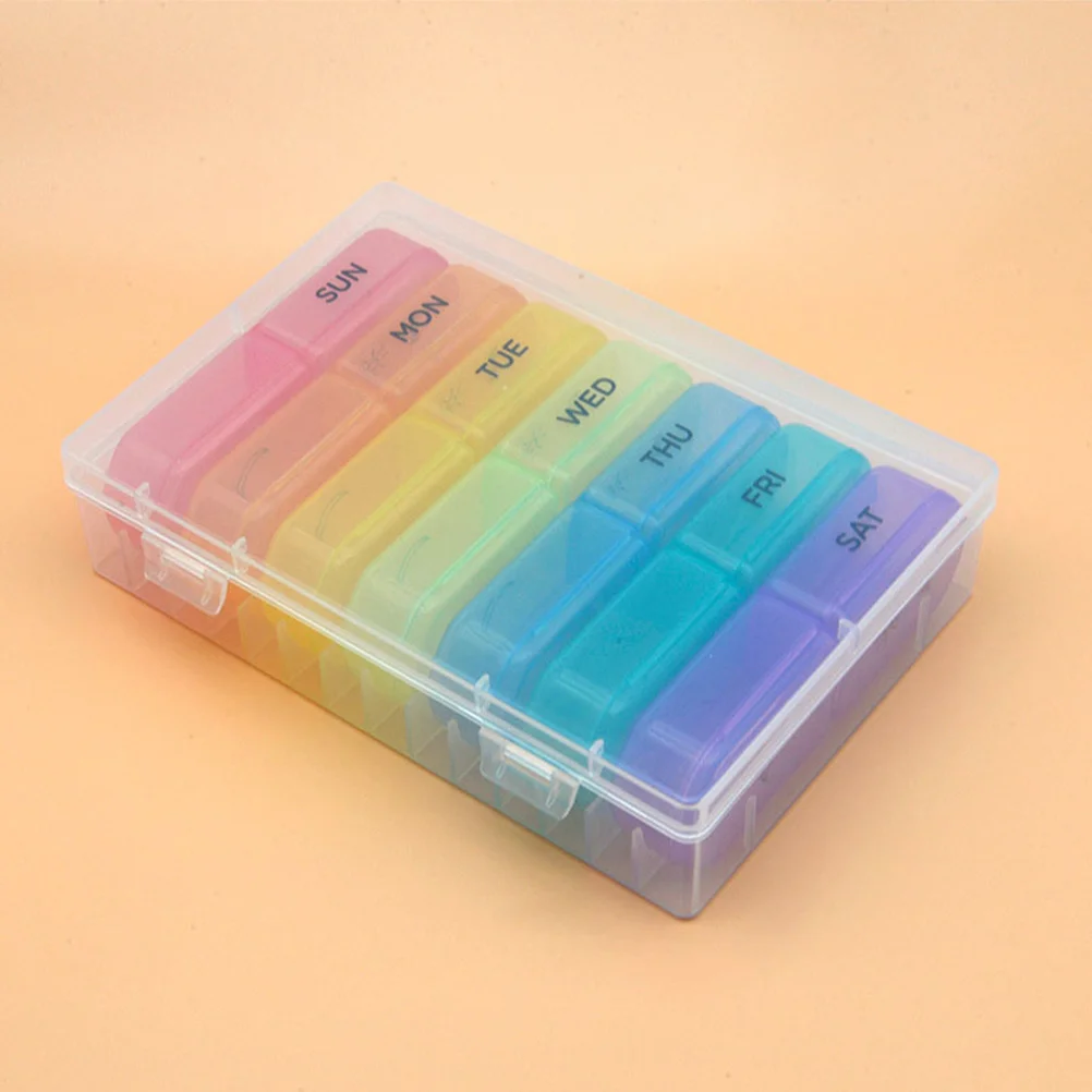 حقيبة تخزين صغيرة مكونة من 7 حزام، منظم أدوية، صندوق حبوب محمول، غطاء مزدوج، حاوية أدوية محمولة للاستخدام الخارجي #3