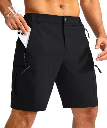 Men Quick Dry Casual Dress Shorts Summer Ice Silk Cooling Business Zipper Fly Formal Bermuda Work Wear Office