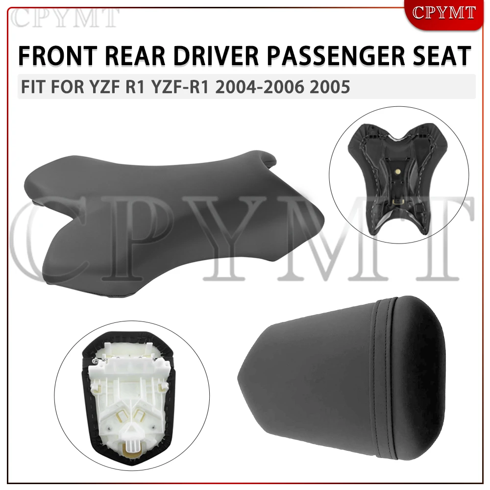 

Motorcycle Black Front Rider Driver Seat / Rear Pillion Passenger Seat Fit for YZF R1 YZF-R1 2004-2006 2005
