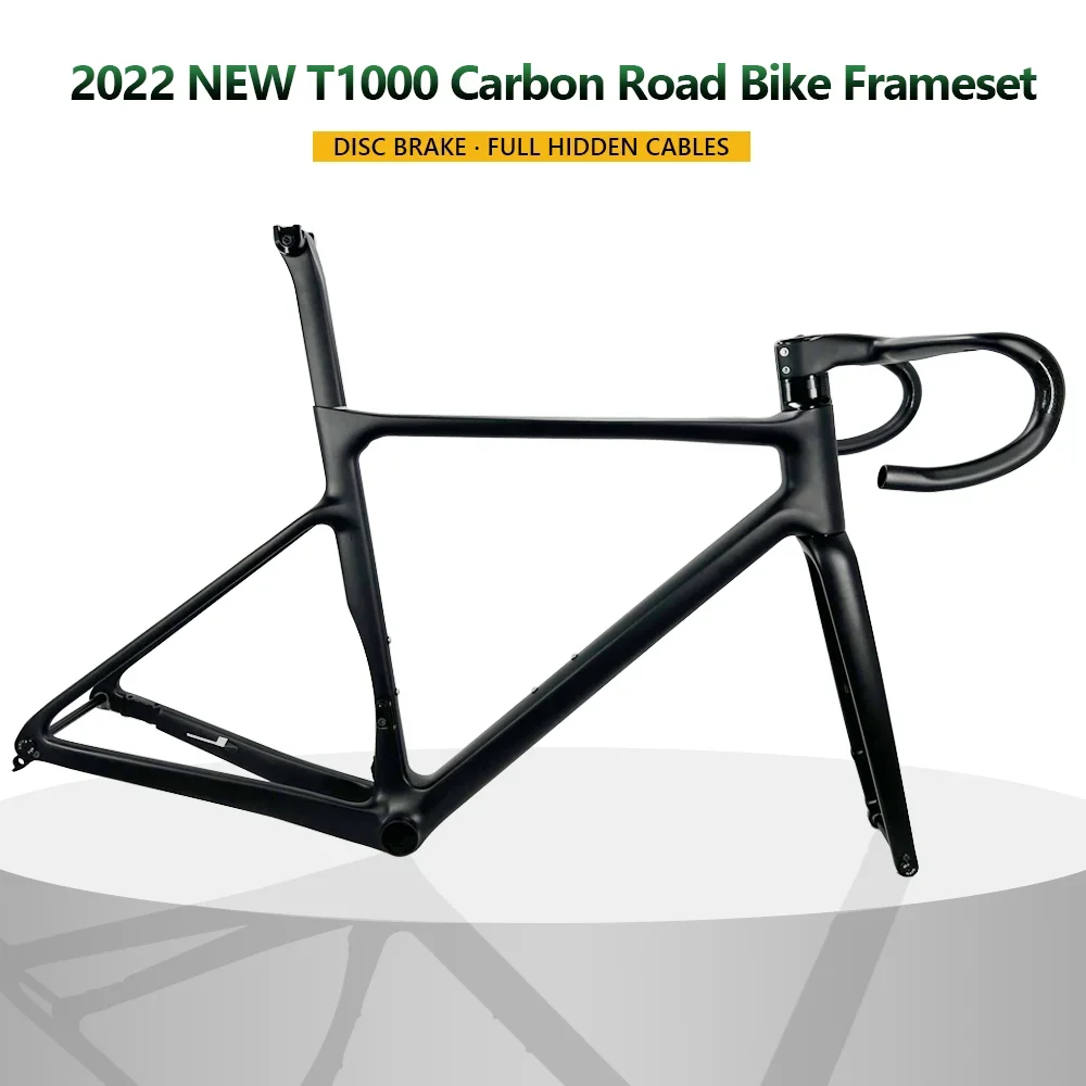 2022 Carbon Frame Road Bike Frame Disc Brake Full Hidden Cable Routing BB86 Lightweight 997g T1000 Carbon Road Frame set