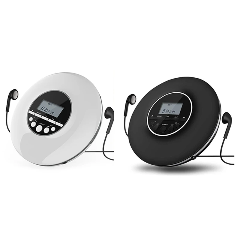 Leitor de CD portátil Leitor de música MP3 com fones de ouvido estéreo e leitor de CD de saída Bluetooth com display LCD B