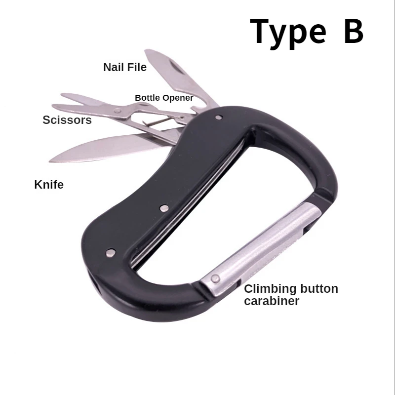 Mountain Climb EDC Hanging Buckle Multifunctional Folding Knife Tool Camp Multi Carabiner Multipurpose