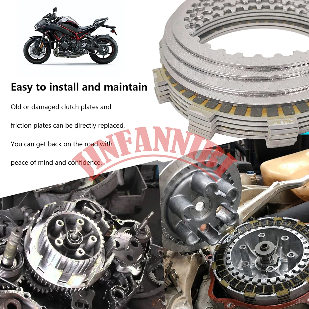 

Clutch Friction Steel Plates Kit w/ Springs For Kawasaki Ninja 400 EX400 2018 2019 2020 2021 2022 2023