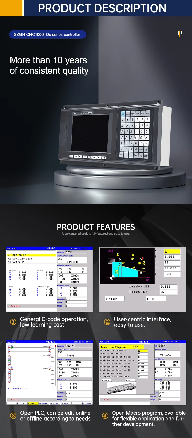 SZGH new products about 4 axis cnc lathe controller that is endurable and practical for factory