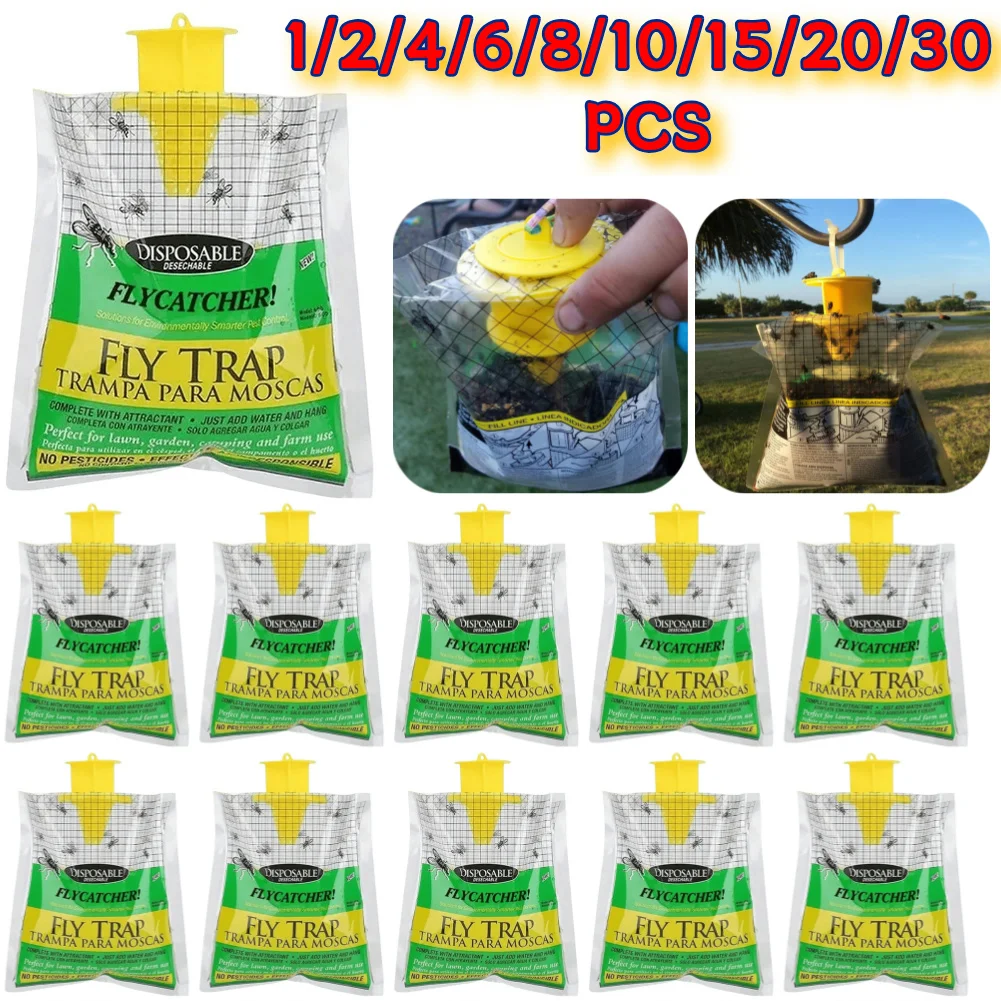 Sac Attrape-mouche Non Toxique et Inoffensif, Fourniture de Jardin Domestique, Pack de Betteraves, Poulet Soluble dans l'Eau