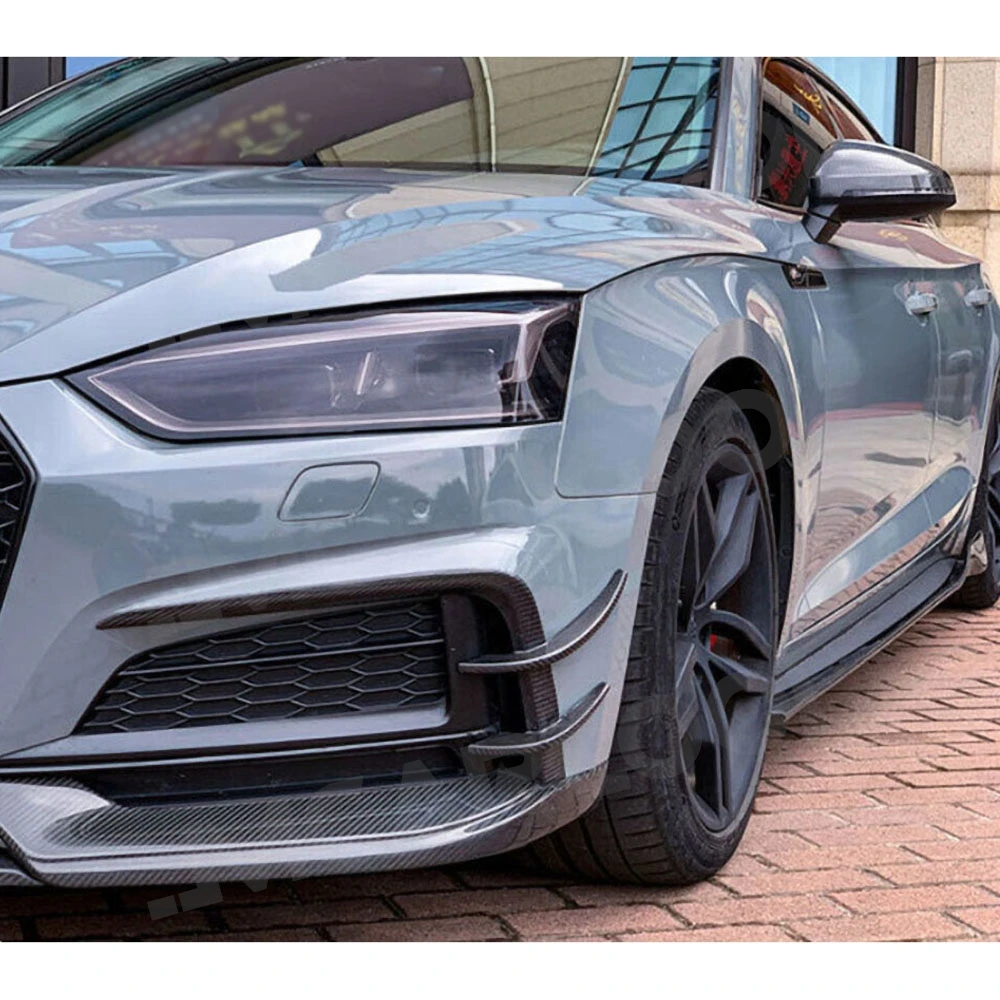 ألياف الكربون الجبهة الضباب ضوء الحواجب غطاء الزخارف الجسم أطقم لأودي A5 Sline S5 2017-2019 2 قطعة FRP غير مصبوغ اكسسوارات السيارات