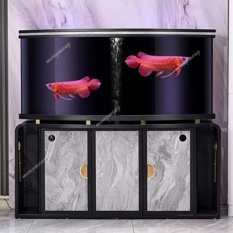 Living room fish tank Large dragon fish tank Bottom filter No water change Office fish tank