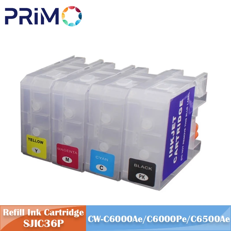 

Многоразовый пустой чернильный картридж SJIC36P без чипа для струйного принтера этикеток Epson CW-C6000Ae C6000Pe C6500Ae C6500Pe