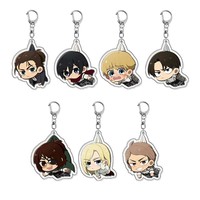 Anime Attack on Titan Acrylic keychain accessaries Cartoon Bag Pendant Gift cute bag charm Keyring Friends Fans Gifts