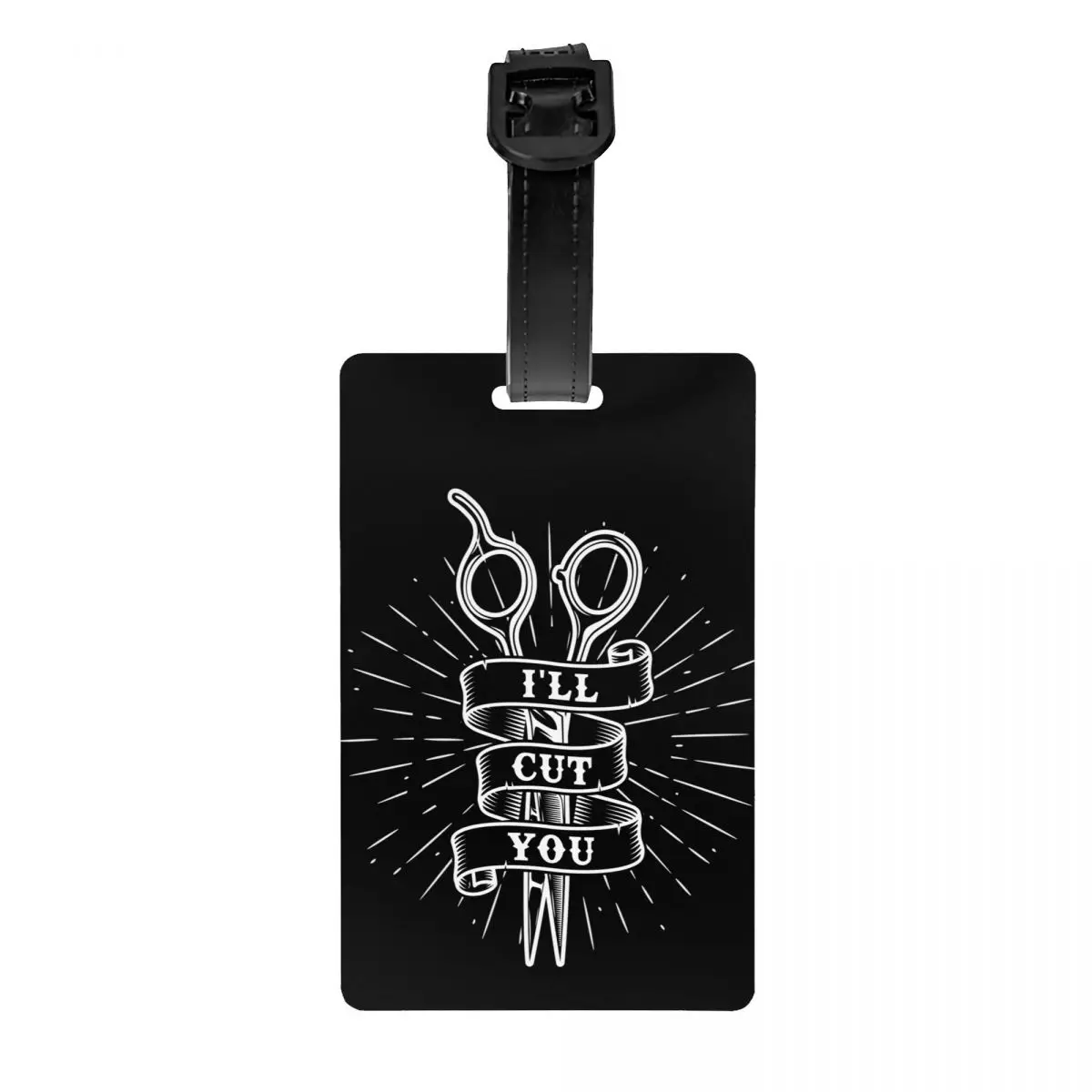 Barber Hairdresser Hairstylist Scissors Luggage Tag I'll Cut You Suitcase Baggage Privacy Cover ID Label