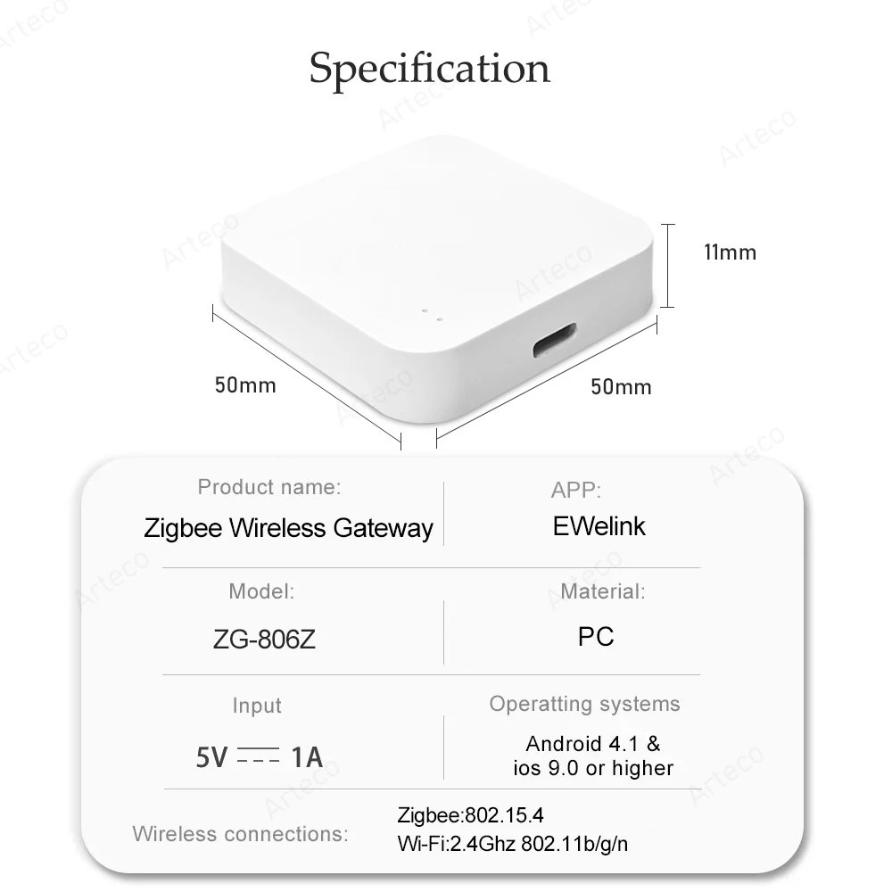 Zigbee Wireless Hub Gateway For Smart Home Automation For Zigbee Devices EWelink App Control Works With Amazon Alexa Google Home