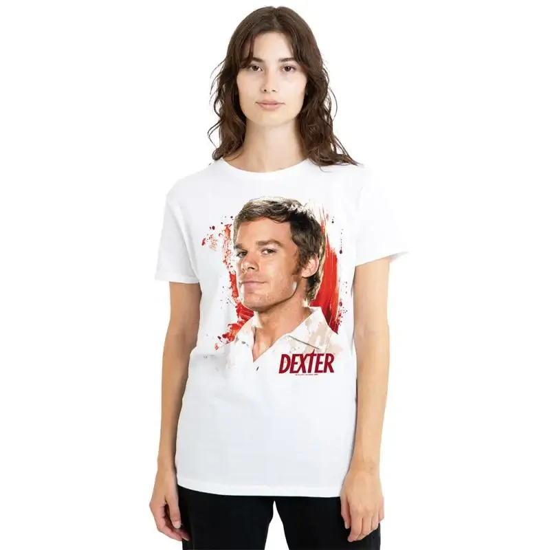 Dexter Blood Splatter Ladies T Shirt S 2Xl White