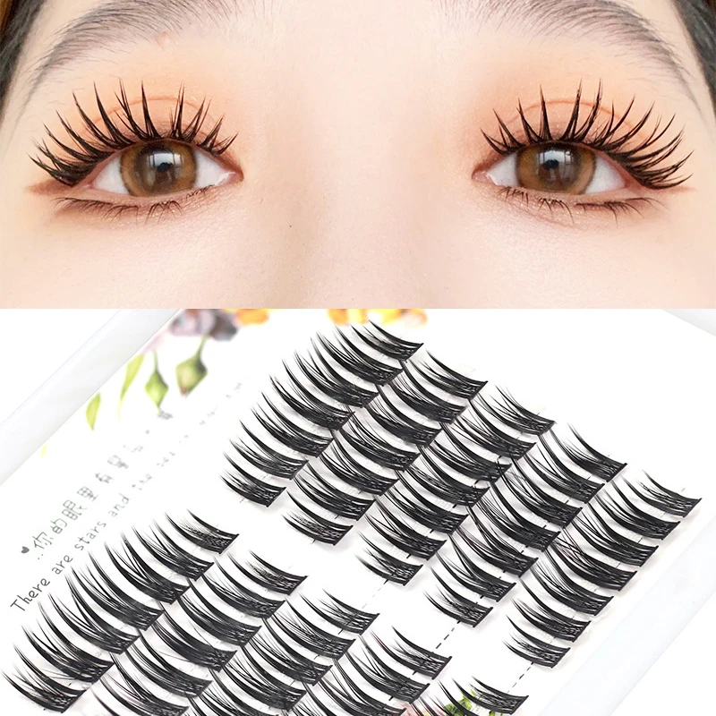 New Little Devil Cos Stage False Eyelashes Natural Simulation Grafting Single Cluster Eyelashes Extend Makeup Beauty Tools