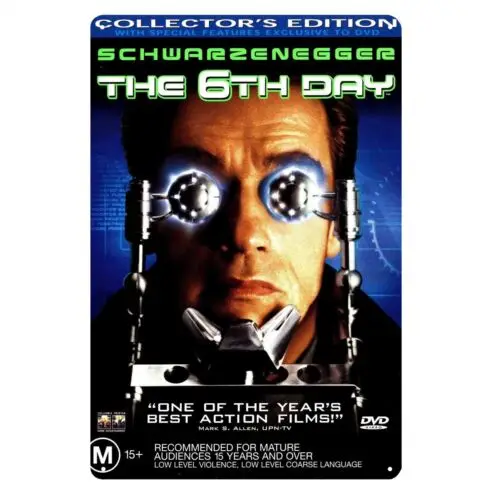 The 6th Day Arnold Schwarzenegger Movie Metal Poster Tin Sign 20x30cm Plaque