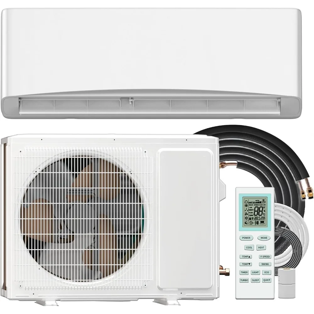 

Mini Split AC/Heating System, Energy Efficient Inverter AC Unit with 1 Ton Heat Pump, 12000 BTU Air Conditioner, Coverage Area