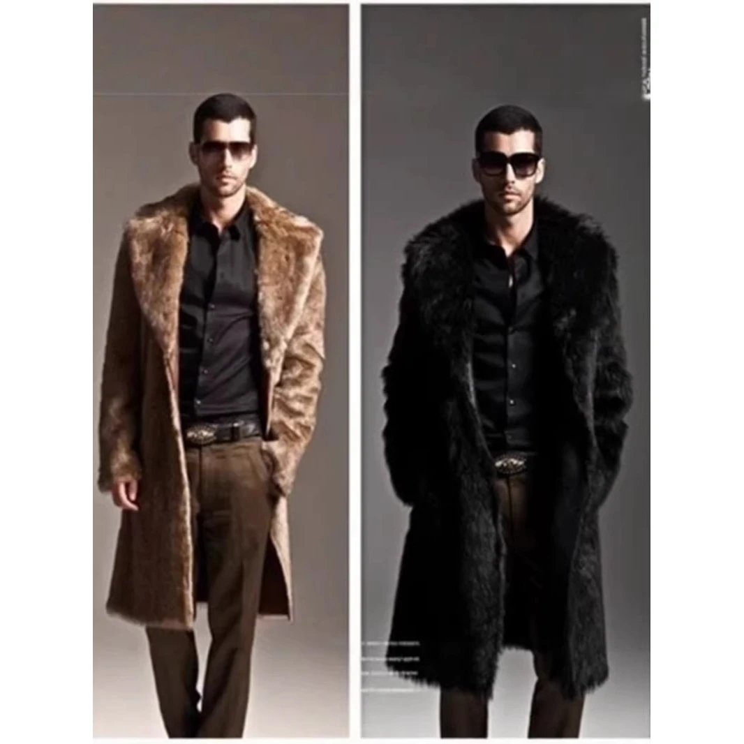 Chaqueta de Cuero con Pelo Sintético para Hombre, Estilo Urbano, Corte Holgado, Color Liso, Unisex, para Otoño e Invierno