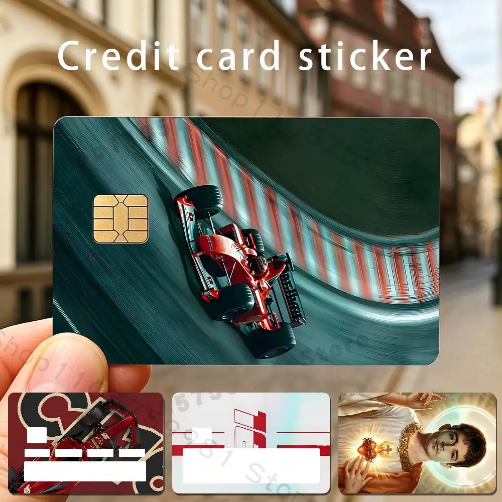 Racer C-Charles L-Leclerc Holographic Laser Shinny Film Skin Cover Sticker for Debit Credit Card Bank Card