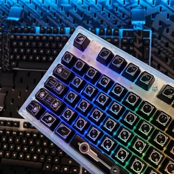 MAIMOOO Russian Translucent Keycaps OEM Black Key Cap Project Yuan 108Keys PBT DIY Mechanical Keyboard RU Backlight Keycaps