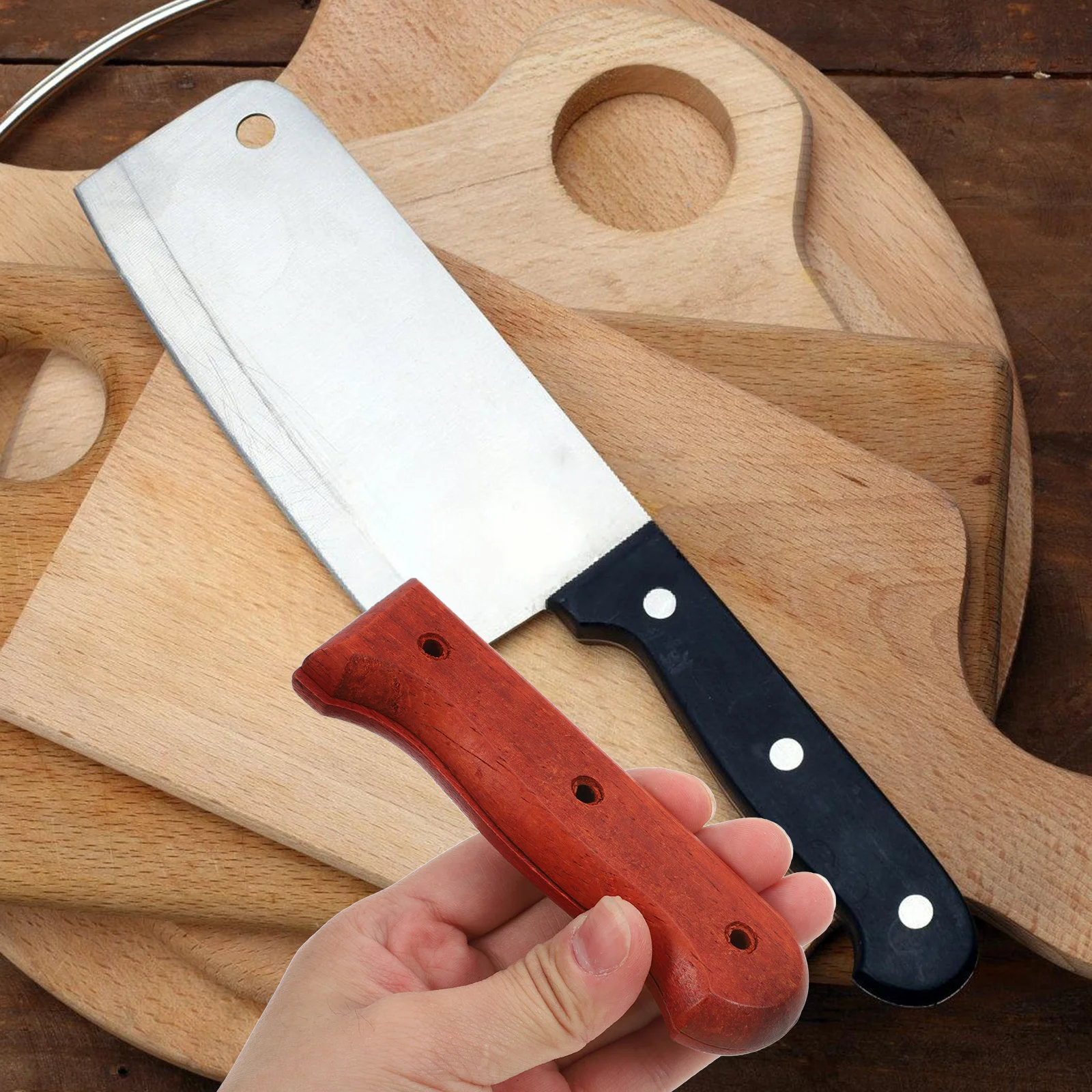 

1Set Cutter Handle Replacement Ergonomic Kitchen Cutter Handle Lightweight Comfortable Grip Practical Chef Kitchen Tool