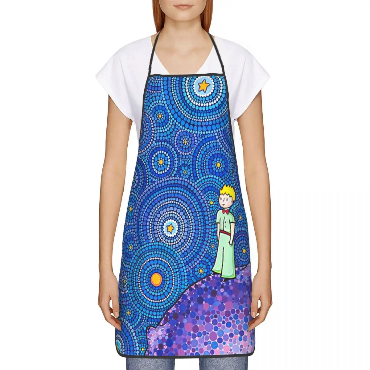 Universe The Little Prince Apron Women Men Unisex Bib Le Petit Prince Kitchen Cooking Tablier Cuisine Chef Painting