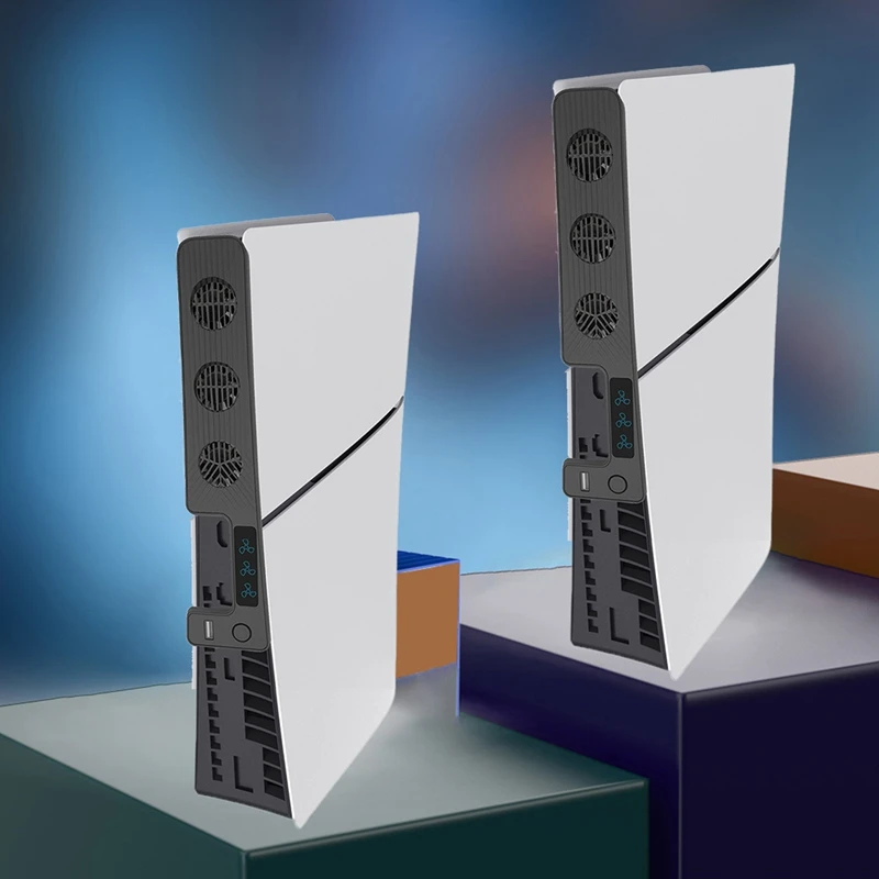 Cooling Fan Quiet Game Accessories 9500RPM Game Console Rear Cooling Fan 3 Fan Speed Setting For PS5 Slim Console