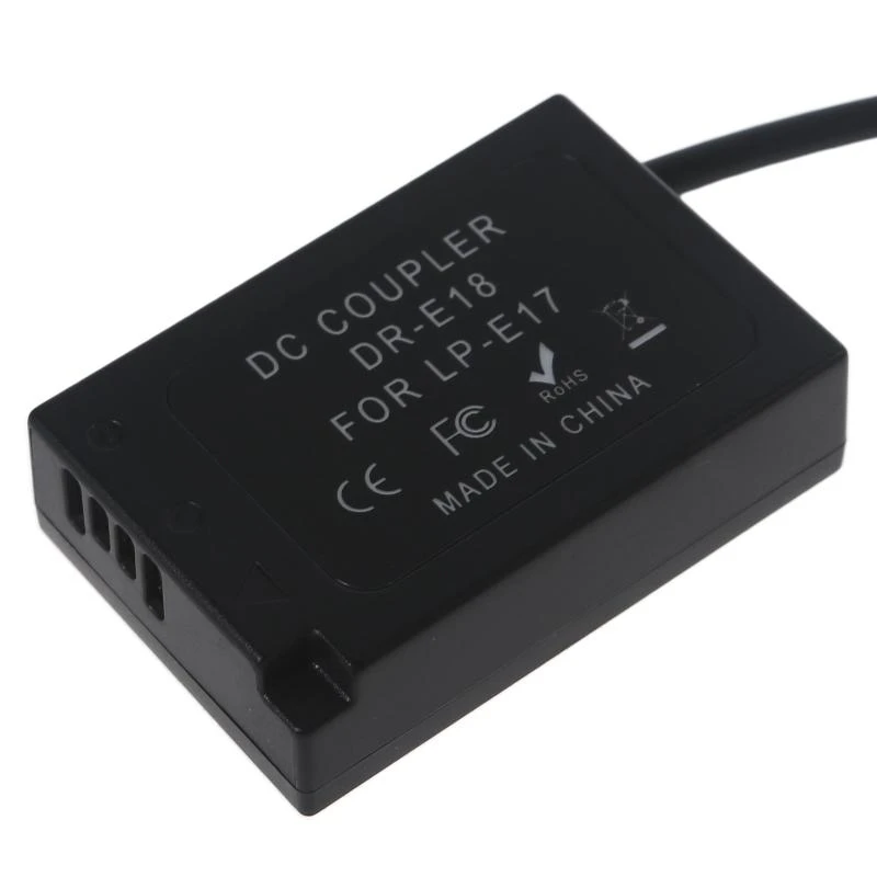 Dummy Battery ACK-E18 DR-E18 for DC Coupler LP-E17 for Rebel RP SL2 SL3 T6i T6s T7i 77D 800D 850D Kiss X8i X9i