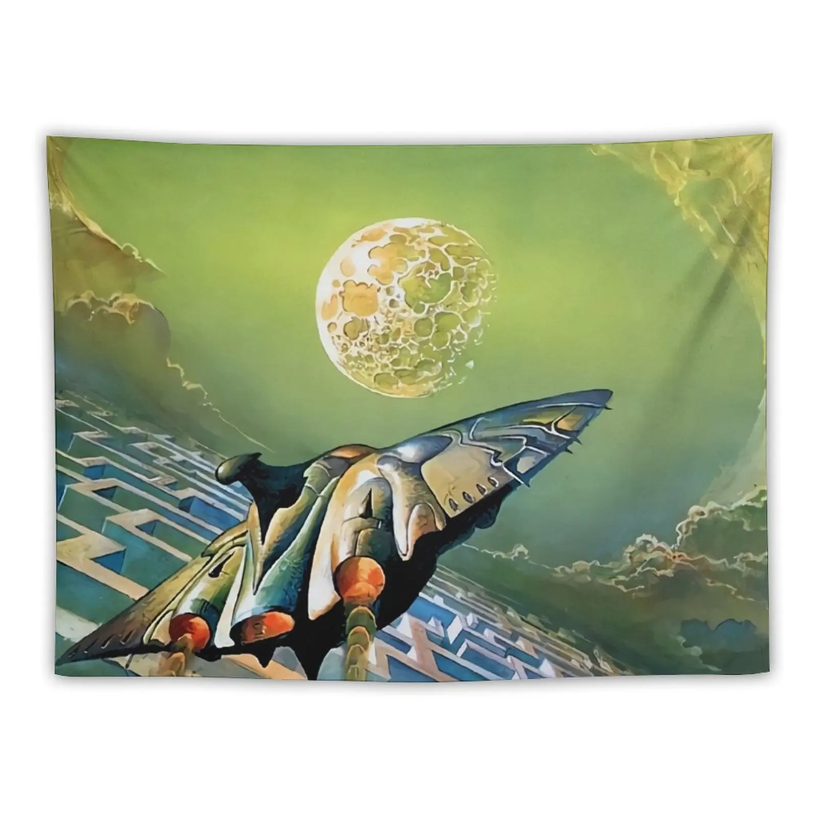 

The Man in the Maze - Vintage Sci-Fi Art Tapestry Wallpaper Bedroom Luxury Living Room Decoration Tapestry