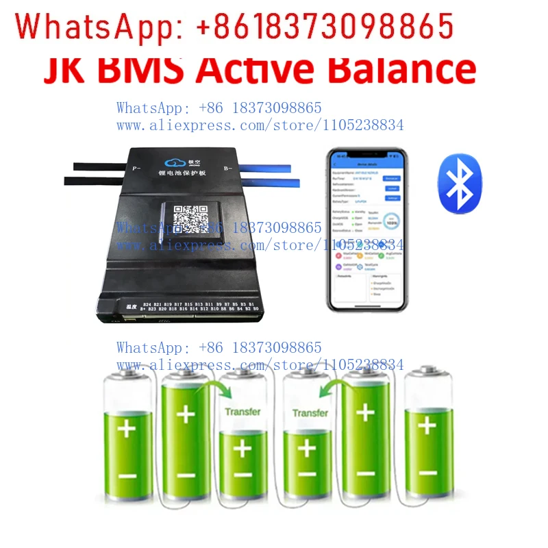 BMS Active Balancing 8S 24V 13S 17S 20S 24S Jikong 40A 100 200A BD4A17S4P BD6A20S8P BD6A20S12P BD4A8S4P PB1A16S10P