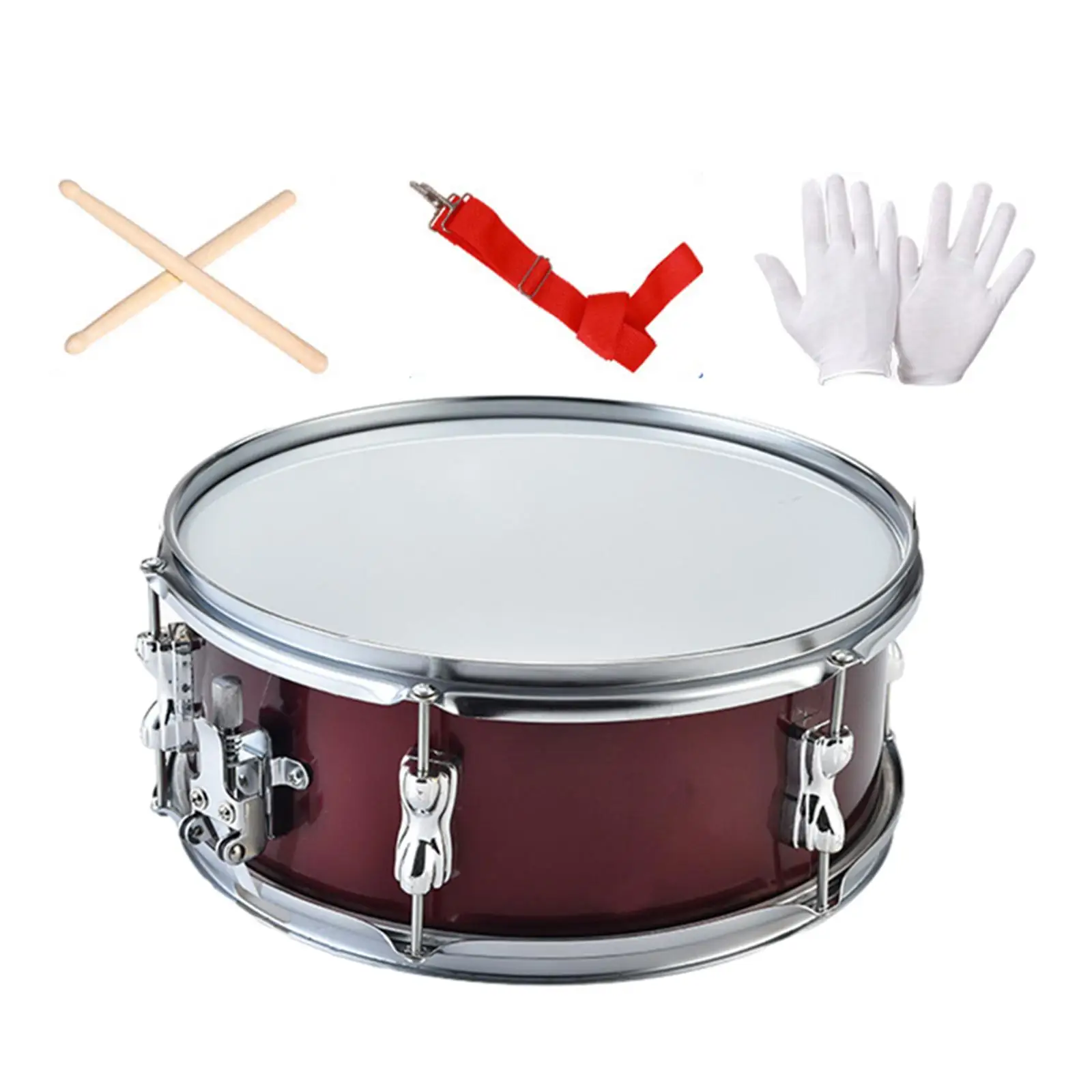 13inch Snare Drum Portable with Drumsticks Lightweight Percussion Instrument for Beginners Teens Children