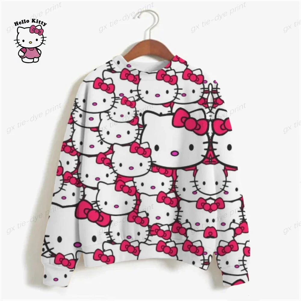 Female High Street Sweatshirt For Women Hoodies Graphic HELLO KITTY Y2k Clothes Cartoon Print Sweatshirt Women Hoodies