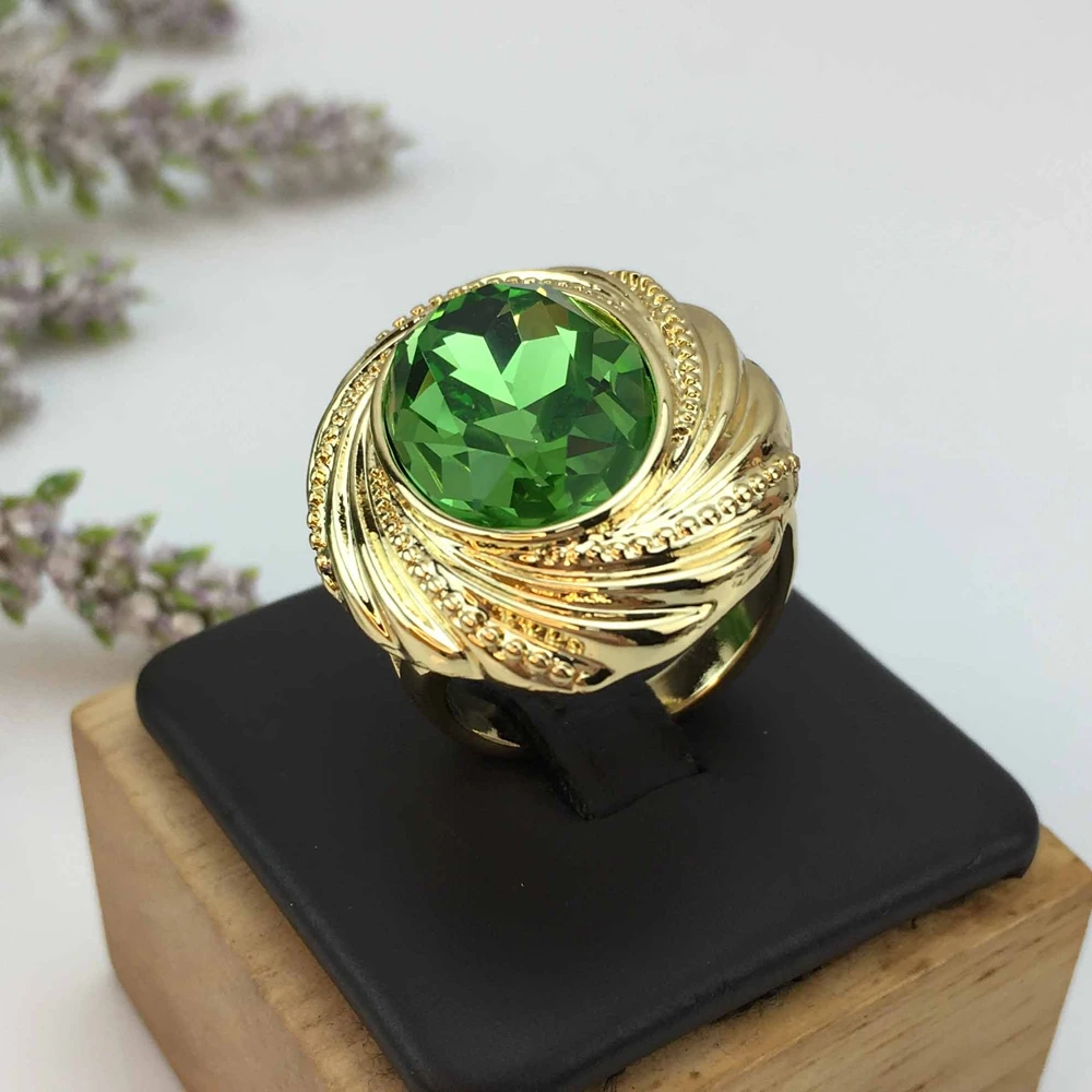 

Yuminglai Vintage Party Big Rings for Women Gold-Color Rings Fashion Female Jewelry Large Rings FHK15547