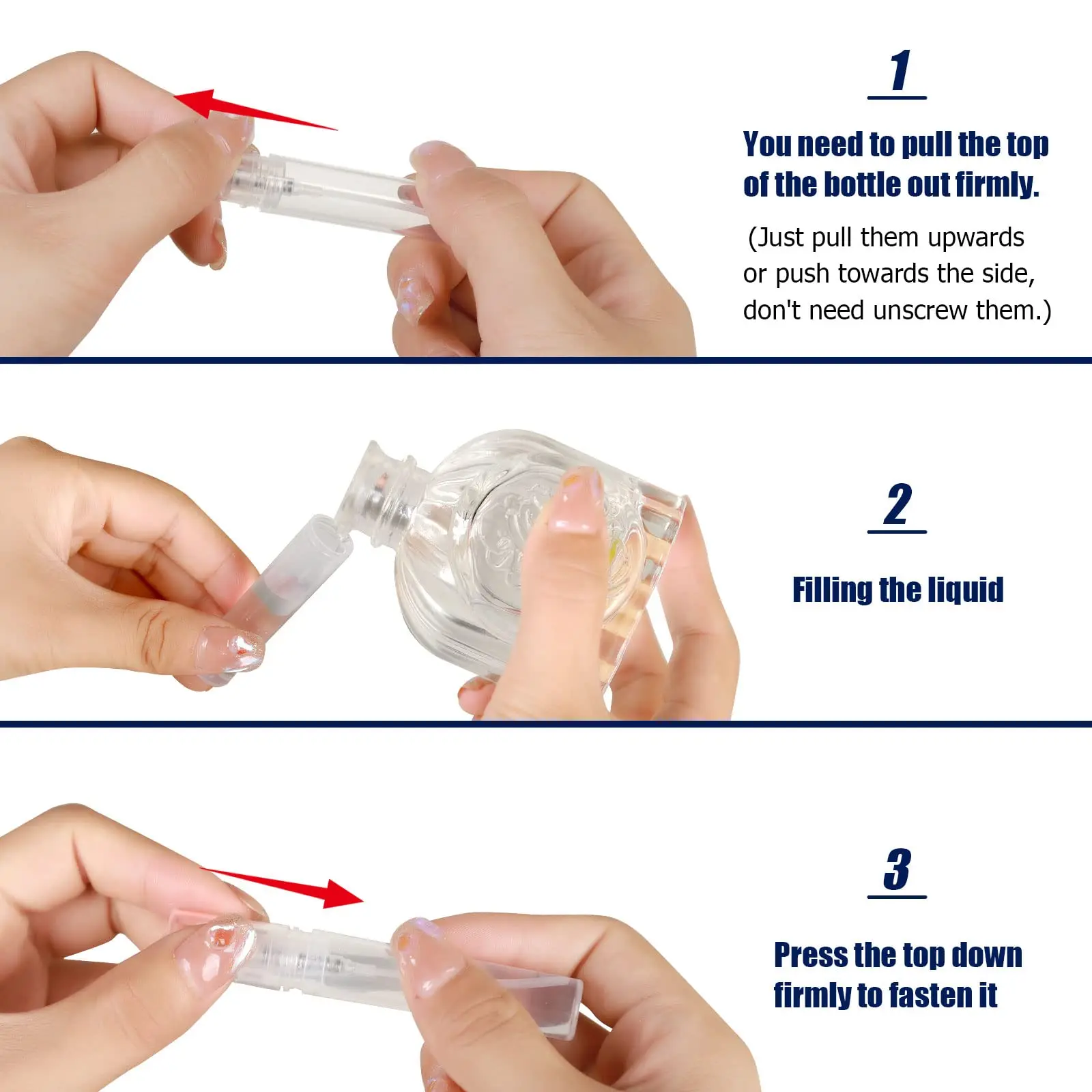 10 قطع 5 مل زجاجات رذاذ بلاستيكية صغيرة، زجاجات عطر قابلة لإعادة الملء، زجاجات سفر بلاستيكية محمولة #3