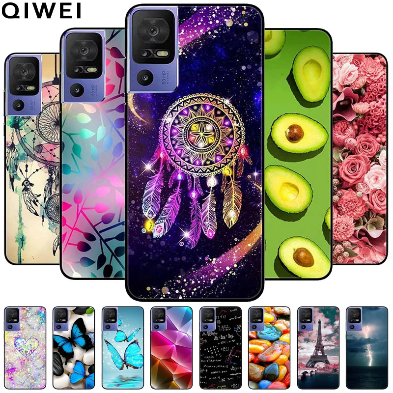 Soft Cover For TCL 40 SE Case 6.75\'\' Lovley Silicone Shockproof TPU Coque for TCL 40SE Phone Cases 6156A Fashion Cartoon Shells