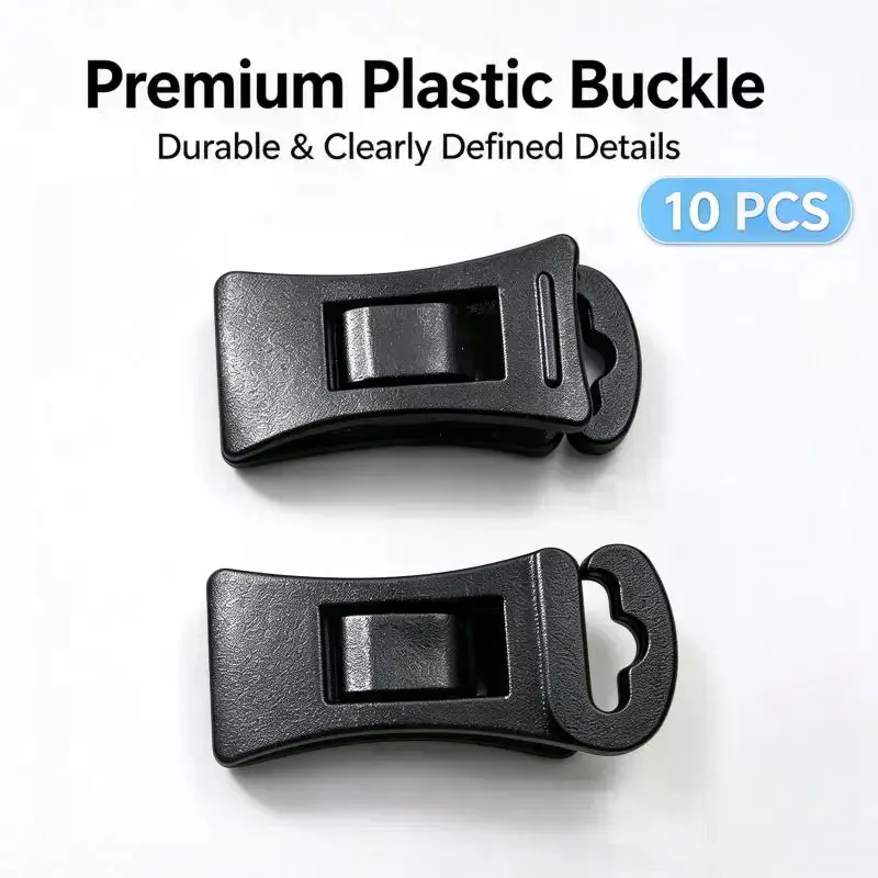 10Pcs Plastic Alligator Clip 8mm Webbing Buckle Solid Color Adjustable Strap Fastener For Bag Toy DIY Craft Accessories