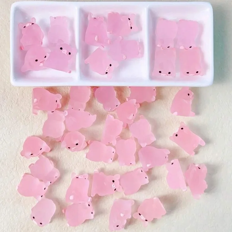 6/30/1 boîte de mini-porcs lumineux créatifs qui brillent dans le noir, design cochon rose, pour la décoration de jardin, de paysage et de maison