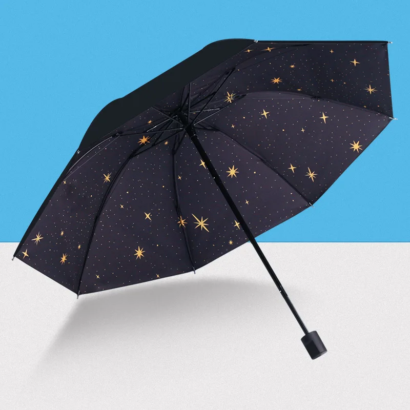 Top Quality Umbrella Men Rain Woman Windproof Large Paraguas 3D Flower Print Sunny Anti-sun 3 Folding Umbrella Outdoor Parapluie