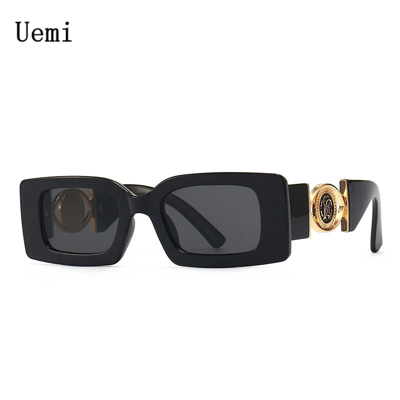 New Retro Luxury Square Sunglasses For Women Men Flower Decoration Fashion Ladies Sun Glasses Ins Hot Shading Eyewear UV400